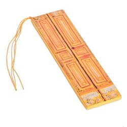 'Hand-Painted Cedar Wood Antique Door Bookmark in Orange'