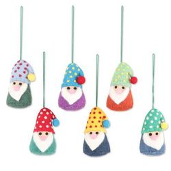 Nordic Gnomes,'Wool Felt Holiday Ornaments (Set of 6)'