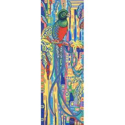 Splendid Quetzal,'Modern Multicolored Stretched Sublimation Print of A Bird'