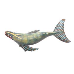 Basking Whale,'Hand Carved Jempinis Wood Whale Statuette'