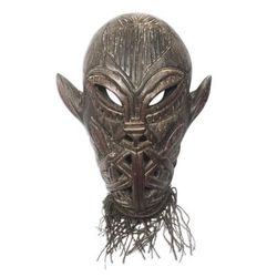'Action Comics-Themed Sese Wood Mask Carved in Ghana'