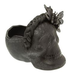 Black Butterfly,'Barro Negro Skull Planter'