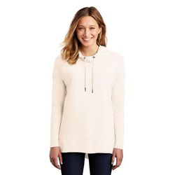 District DT671 Women's Featherweight French Terry Hoodie T-Shirt in Gardenia size 4XL | Cotton/Polyester Blend