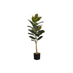 "Artificial Plant- 40" Tall- Rubber Tree- Indoor- Faux- Fake- Floor- Greenery- Potted- Real Touch- Decorative- Green Leaves- Black Pot-Monarch Specialties I 9547"