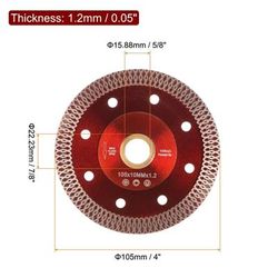 Diamond Saw Blade 4" Cutting Blade Super Thin Tile Saw Blade Red