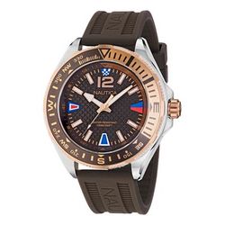 Nautica Men's Clearwater Beach 3-Hand Silicone Watch Multi, OS