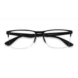Unisex s rectangle Matte Black Metal Prescription eyeglasses - Eyebuydirect s Ray-Ban RB6335