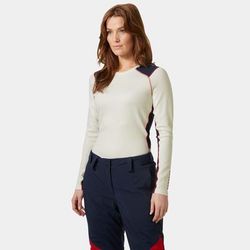 Helly Hansen Women's Lifa Merino Midweight Crew Base Layer White XL