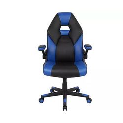 Office Depot RS Gaming RGX Faux Leather High-Back Gaming Chair, Black/Blue