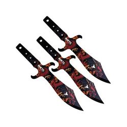 Toro Knives Tesoro Fire Throwing Knives 15in Overall 8in Black Powder 3Cr13 Blade Fire Dragon Artwork SS Handle Nylon Sheath 71
