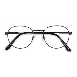 Unisex s round Matte Black Metal Prescription eyeglasses - Eyebuydirect s Belleville