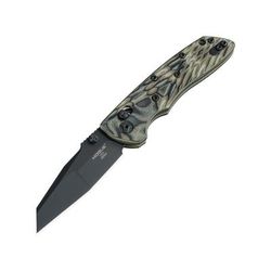 Hogue Deka Folding Knife 3.25 in CPM 20CV Stainless Steel Wharncliffe Blade Black Cerakote Green G10 Handle 24268