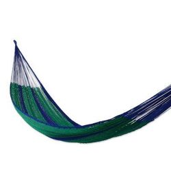 Hammock, 'Magical Isle' (double) - Unique Striped Rope Hammock