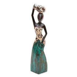 Fetching Water II,'Wood sculpture'
