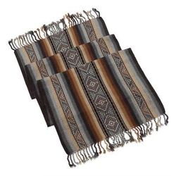 Mountain Range,'Earth Tone Alpaca-Blend Table Runner'
