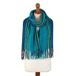Planet Colors,'Unisex Striped Colorful Baby Alpaca Blend Scarf from Peru'