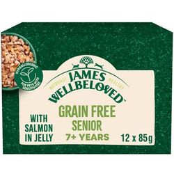 12x85g Salmon in Jelly Senior Pouches James Wellbeloved Wet Cat Food