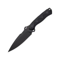 Hydra Knives Phobos Black Fixed Blade Knife 10.25in Overall 5.13in Black Powder Sleipner Tool Steel Spear Point Blade Black Sculpted G10 Handle Black