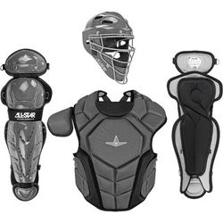 All Star Top Star NOCSAE Certified Baseball Catcher's Kit - Ages 12-16 Graphite