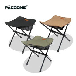 PACOONE Camping Portable Folding Stools Ultralight Aluminium Alloy Storage Chair MIni Fishing Chair Picnic Lighweight Furniture