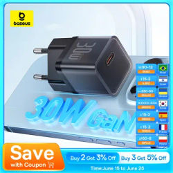 Baseus 30W GaN Charger Phone charger For iPhone 16 15 14 13 12 Pro Max USB C Charger Support PD QC PPS Fast Charging For Laptop