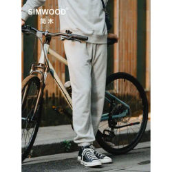 SIMWOOD 2025 Spring New Oversize Sweatpants Men 390g Carbonised Technology Fabric Pants Plus Size Joggers