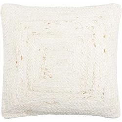 Simra 20" Square Cottage Jute Off White/Ivory/Pearl/Light Silver Throw Pillow - Boutique Rugs