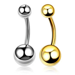 Hot Sale 1PC G23 Titanium Curved Barbell Navel Piercing Belly Button Navel Stud Rings Body Piercing Nombril Ombligo Jewelry 14g