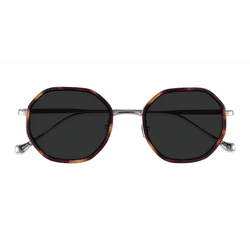 Unisex s geometric Tortoise Silver Acetate,Metal Prescription sunglasses - Eyebuydirect s Hinode