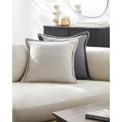 Shada 22" Square Cottage Beige Throw Pillow - Boutique Rugs