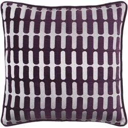Lynna 18" Square Modern Cotton Dark Purple Throw Pillow - Boutique Rugs