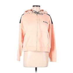 Puma Zip Up Hoodie: Pink Tops - Women's Size Medium