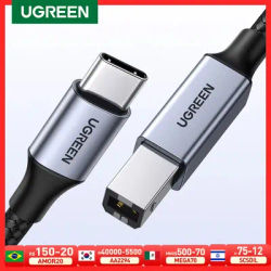 UGREEN cavo da USB C a USB B 2.0 cavo per stampante intrecciato cavo Scanner per stampante Epson