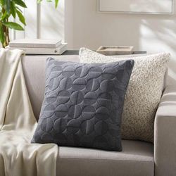 Paniz 18" Square Modern Cotton Charcoal Throw Pillow - Boutique Rugs