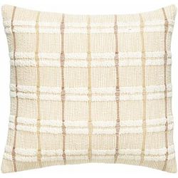 Karli 18" Square Cottage Cotton White/Peach/Dark Red Throw Pillow - Boutique Rugs