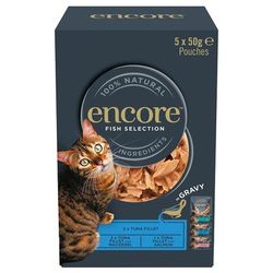 20x50g 3 Varieties Fish Selection Gravy Pouch Mix Encore Wet Cat Food