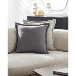 Shada 20" Square Cottage Charcoal Throw Pillow - Boutique Rugs