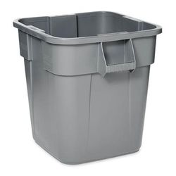 Rubbermaid FG352600GRAY 28 gallon Brute Trash Can - Plastic, Square, Built-in Handles