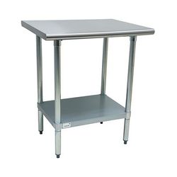 Advance Tabco AG-2411 132" 16 ga Work Table w/ Undershelf & 430 Series Stainless Steel Flat Top