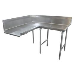Advance Tabco DTC-K30-96R 95" L Shaped Dish Table - Left to Right, Stainless Steel