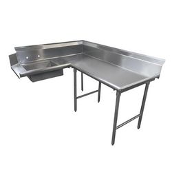 Advance Tabco DTS-K70-84R 83" R-L Korner Soil Dishtable - Crossrails, Stainless Steel Legs, 14 ga 304 Stainless Steel