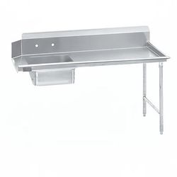 Advance Tabco DTS-S30-96R 95" R L Straight Soil Table - 10 1/2" Backsplash, Stainless Steel Legs, 14 ga 304 Stainless Steel