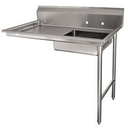 Advance Tabco DTU-U60-72R R-L Undercounter Dishtable Assembly - 20" x 20" x 5" Bowl, 72" x 30" Table, Stainless Steel, Stainless Steel