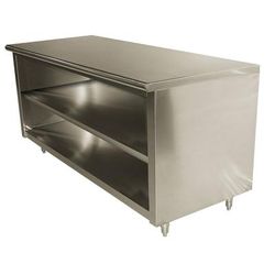 Advance Tabco EB-SS-367M 84" Dish Cabinet w/ Open Base & Midshelf, 36"D, Stainless Steel