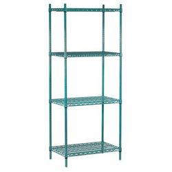 Advance Tabco EGG-1854 54" NSF 4-Tier Epoxy Coated Wire Shelf Kit - 18"W, 74"H, Epoxy-Coated Finish, 54" x 18" x 74", Green