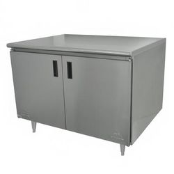 Advance Tabco EHB-SS-306-X 72" Enclosed Work Table w/ Swing Doors, 30"D, Stainless Steel