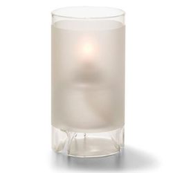 Hollowick 48000F Cylinder Lamp for HD36, 5 1/2" x 3", Glass, Satin Crystal, White