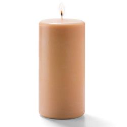 Hollowick P3X6CP-12 Select Wax Pillar Candle - 3" x 6", Wax, Cappuccino