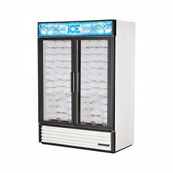 True GDIM-49NT-HC~TSL01 54" Indoor Ice Merchandiser w/ (117) 8 lb Bag Capacity - Glass Door, White, 115v | True Refrigeration