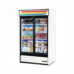 True GDM-41-HC-LD WHT 47 1/8" GDM Series 2 Section Glass Door Merchandiser - 2 Sliding Doors, White & Black, 115v, LED Lighting | True Refrigeration